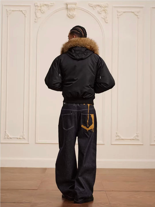 YADcrew Faux Fur Hood N-2B Bomber Jacket | Face 3 Face