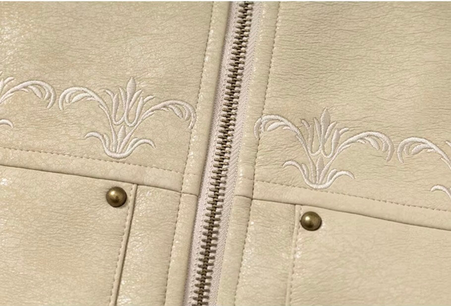 YADcrew Crackle Glitter PU Leather Hooded Jacket | Face 3 Face