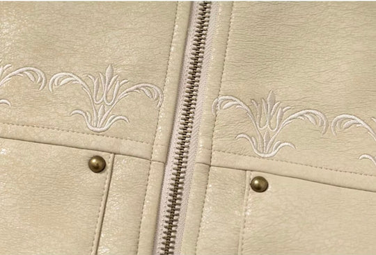 YADcrew Crackle Glitter PU Leather Hooded Jacket | Face 3 Face