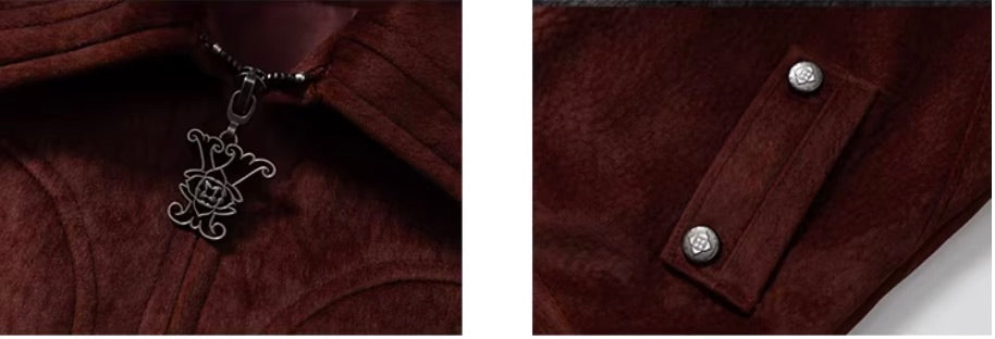 YADcrew Red Faux Horsehair Racing Jacket | Face 3 Face