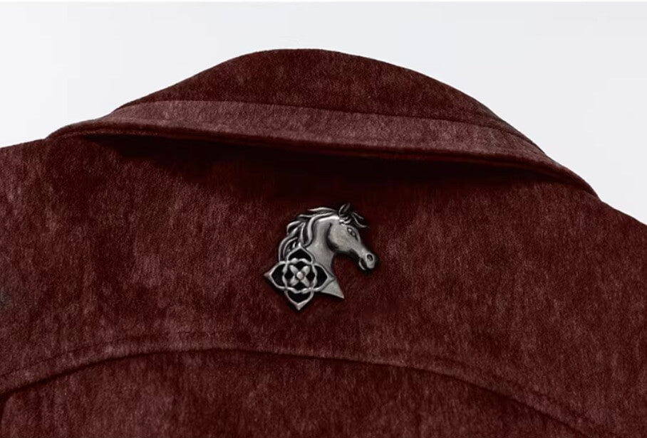 YADcrew Red Faux Horsehair Racing Jacket | Face 3 Face