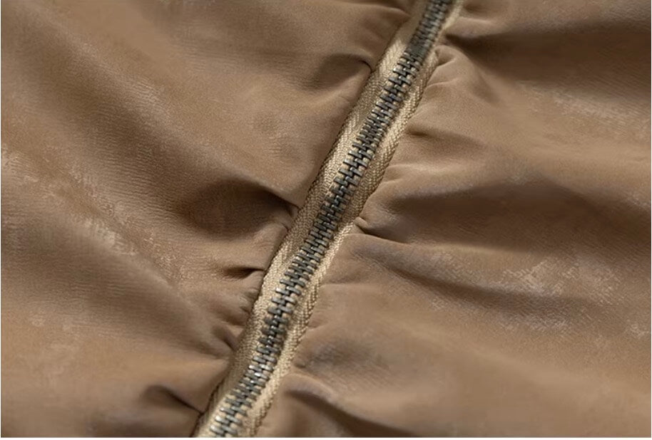 YADcrew Pleated Front Velvet PU Leather Jacket | Face 3 Face