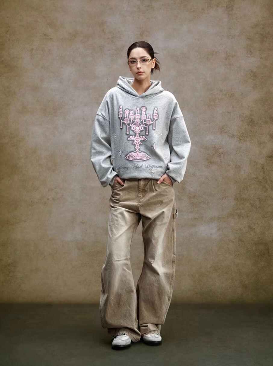 YADcrew Pearl Embellished Candlestick Hoodie | Face 3 Face