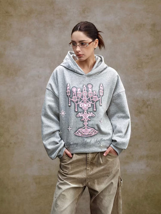 YADcrew Pearl Embellished Candlestick Hoodie | Face 3 Face