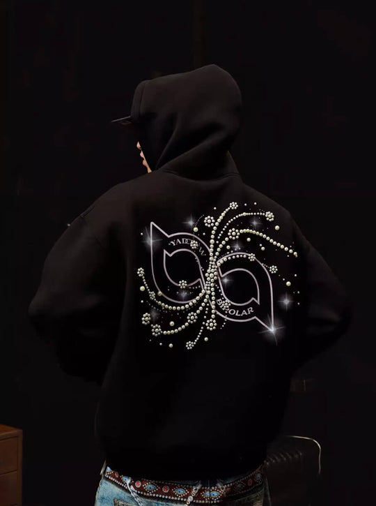 YADcrew x BIPOLAR Puzzle Pearl Embroidered Hoodie | Face 3 Face