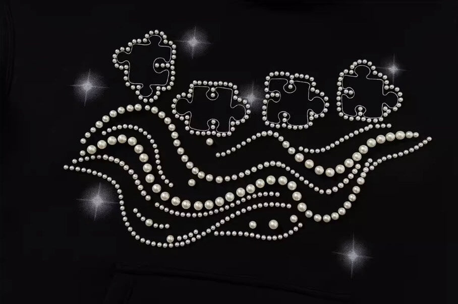 YADcrew x BIPOLAR Puzzle Pearl Embroidered Hoodie | Face 3 Face