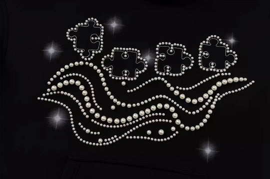 YADcrew x BIPOLAR Puzzle Pearl Embroidered Hoodie | Face 3 Face