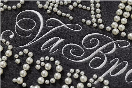 YADcrew x BIPOLAR Logo Pearl Embroidered Hoodie | Face 3 Face