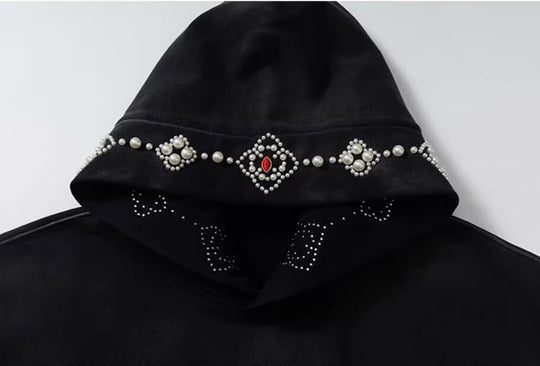 YADcrew Pearl Hood Washed Distressed Hoodie | Face 3 Face