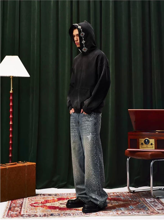 YADcrew Pearl Hood Washed Distressed Hoodie | Face 3 Face