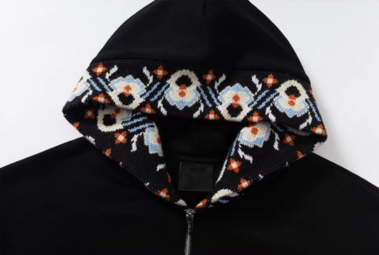 YADcrew x MEDM Ethnic Ribbed Zip Up Hoodie | Face 3 Face