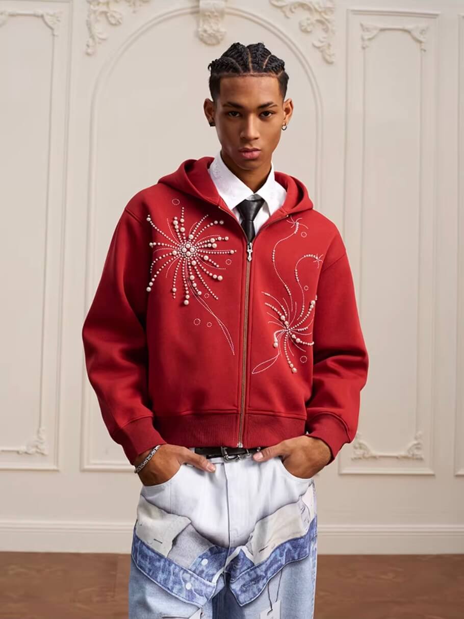 YADcrew Fireworks Pearl Zip Up Hoodie | Face 3 Face