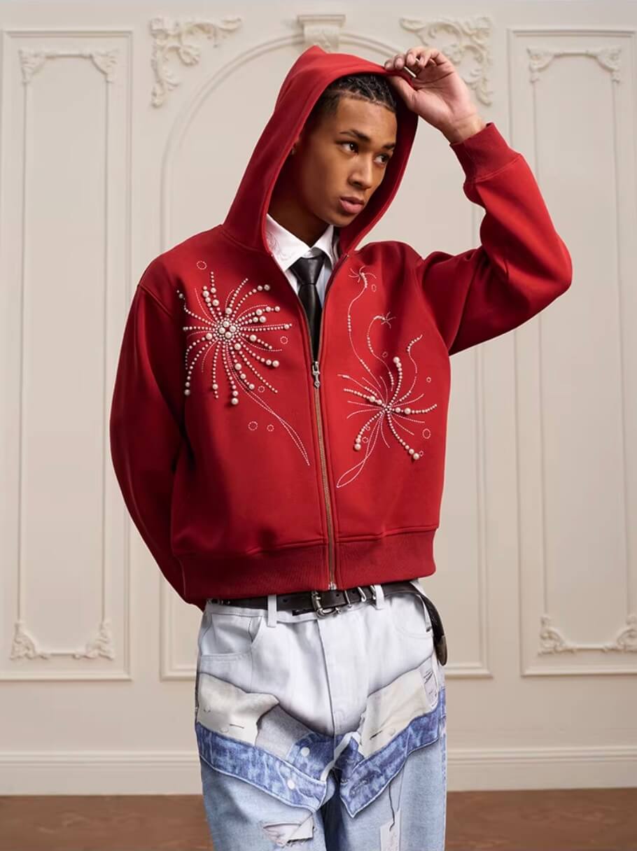 YADcrew Fireworks Pearl Zip Up Hoodie | Face 3 Face