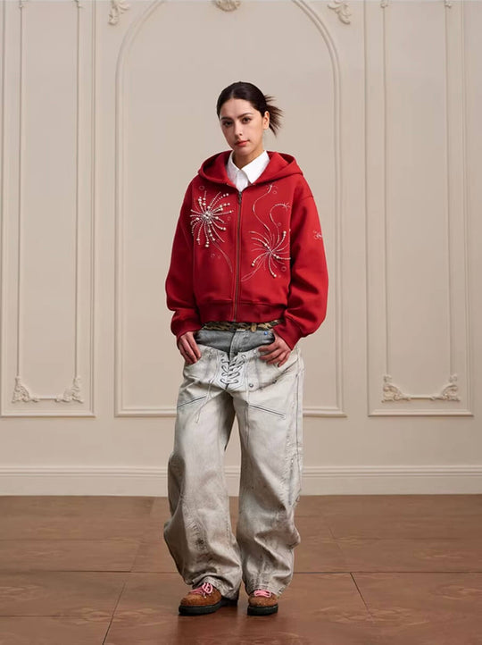 YADcrew Fireworks Pearl Zip Up Hoodie | Face 3 Face