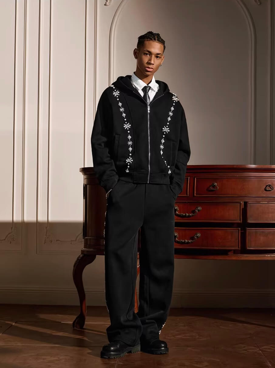 YADcrew Star Track Pearl Zip Up Hoodie | Face 3 Face