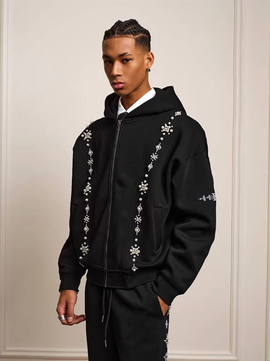 YADcrew Star Track Pearl Zip Up Hoodie | Face 3 Face
