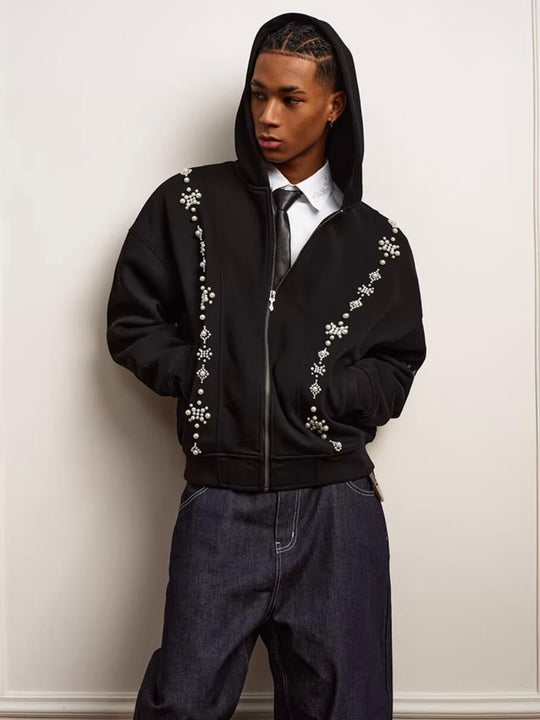 YADcrew Star Track Pearl Zip Up Hoodie | Face 3 Face