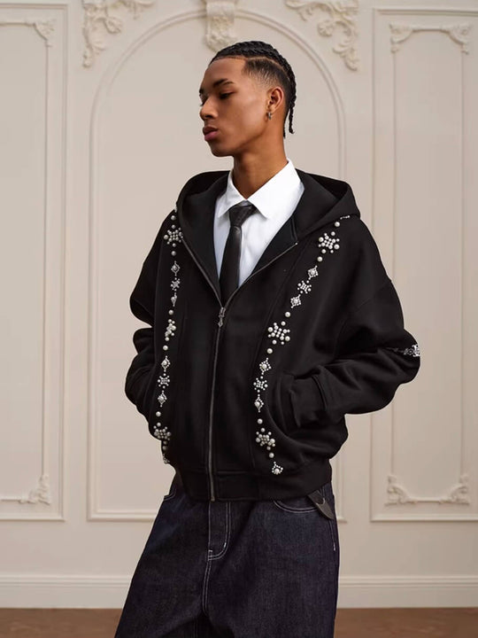 YADcrew Star Track Pearl Zip Up Hoodie | Face 3 Face