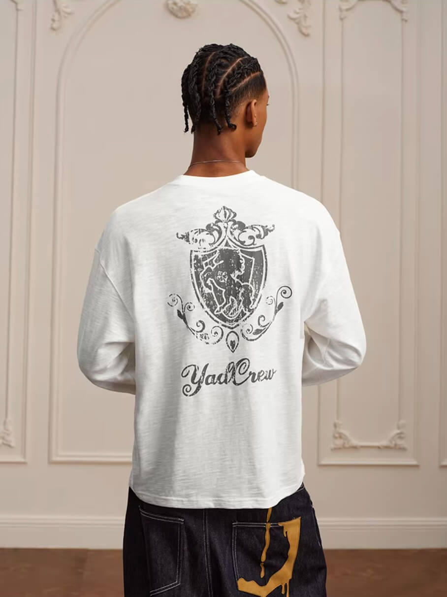 YADcrew Horse Vintage Print Long Sleeve Tee | Face 3 Face
