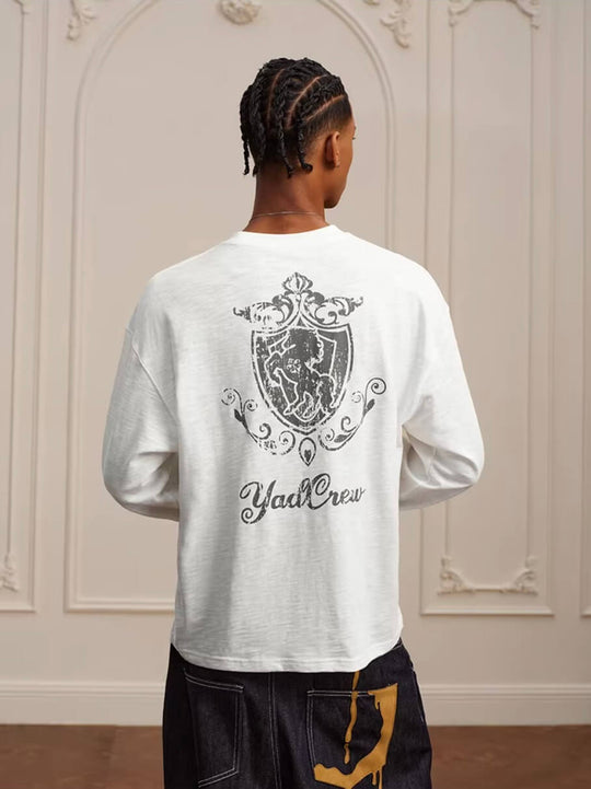 YADcrew Horse Vintage Print Long Sleeve Tee | Face 3 Face