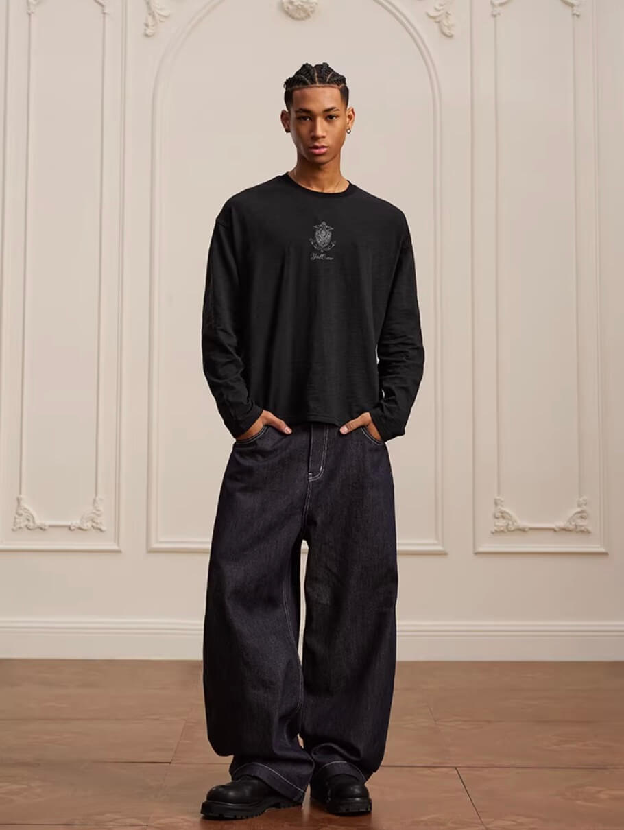 YADcrew Horse Vintage Print Long Sleeve Tee | Face 3 Face