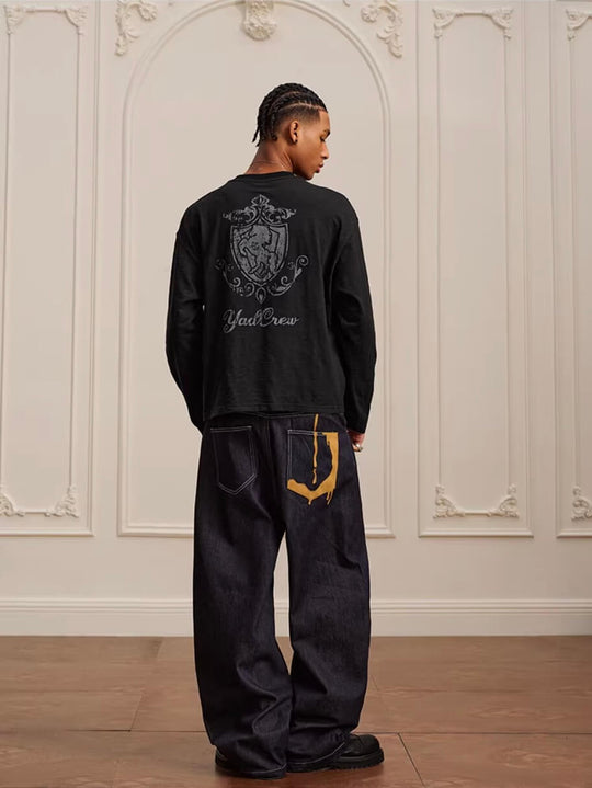 YADcrew Horse Vintage Print Long Sleeve Tee | Face 3 Face