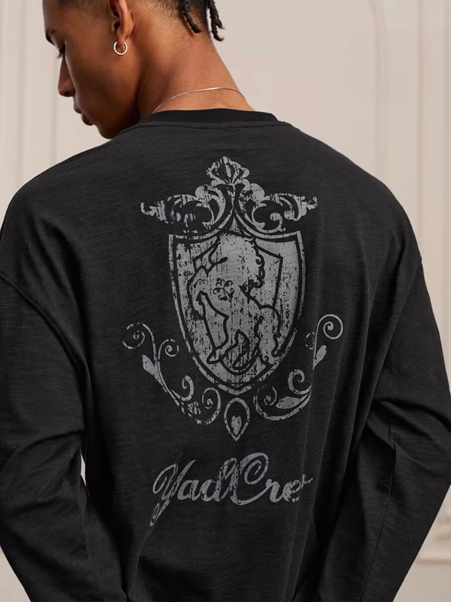 YADcrew Horse Vintage Print Long Sleeve Tee | Face 3 Face