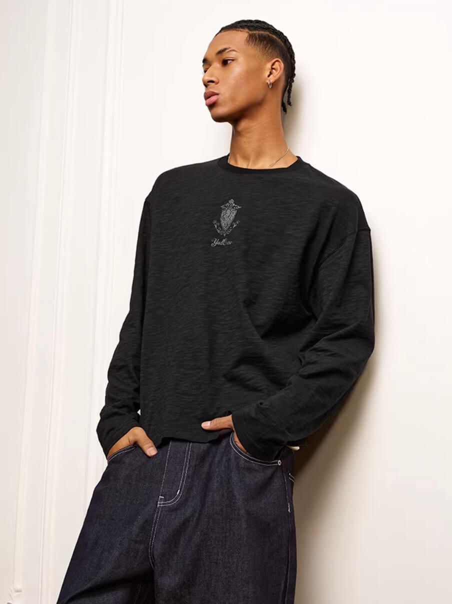 YADcrew Horse Vintage Print Long Sleeve Tee | Face 3 Face