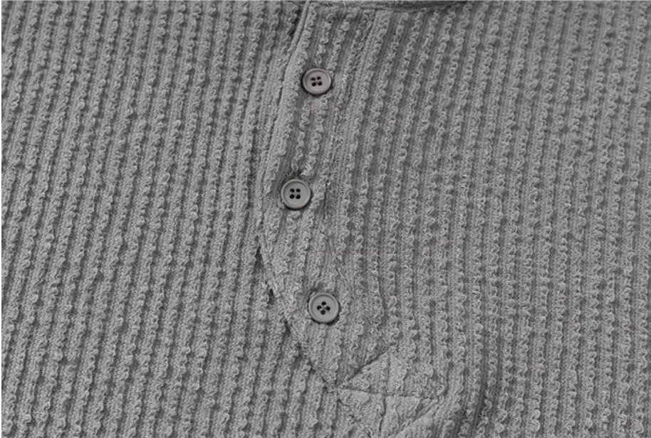 YADcrew Twisted Henley Pinstripe Long Sleeve Tee | Face 3 Face