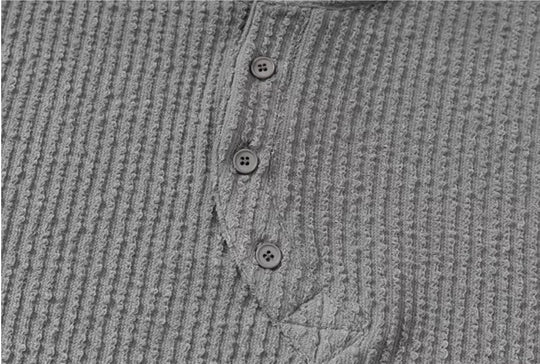 YADcrew Twisted Henley Pinstripe Long Sleeve Tee | Face 3 Face