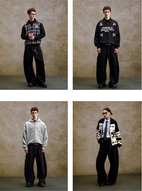 YADcrew Turquoise Studded Tucked Machete Black Pants | Face 3 Face