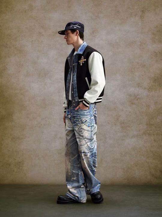 YADcrew Twisted Check Shirt 3D Digital Print Jeans | Face 3 Face