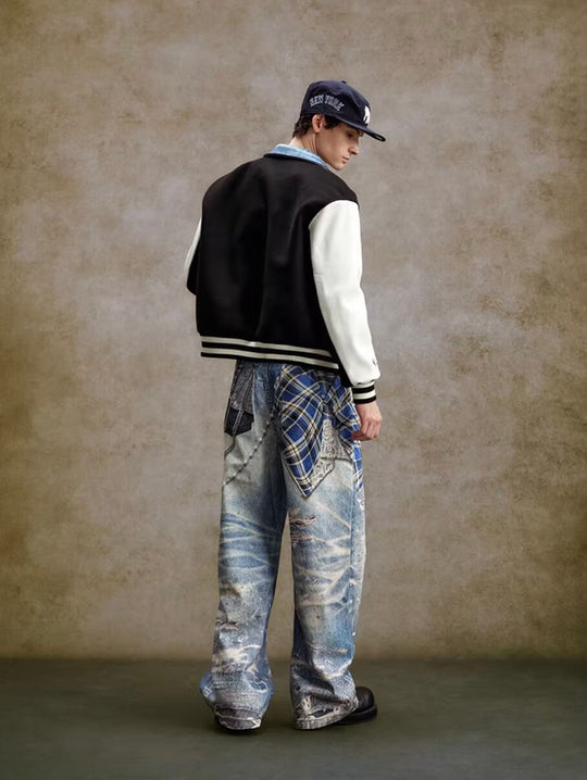 YADcrew Twisted Check Shirt 3D Digital Print Jeans | Face 3 Face