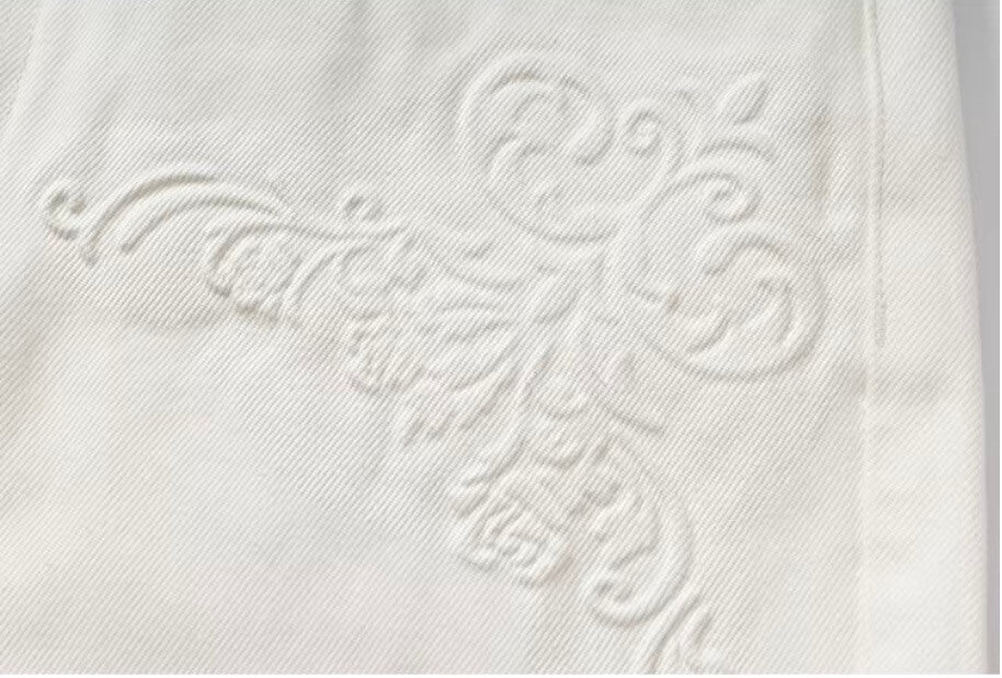 YADcrew 3D Embossed White Distressed Jeans | Face 3 Face