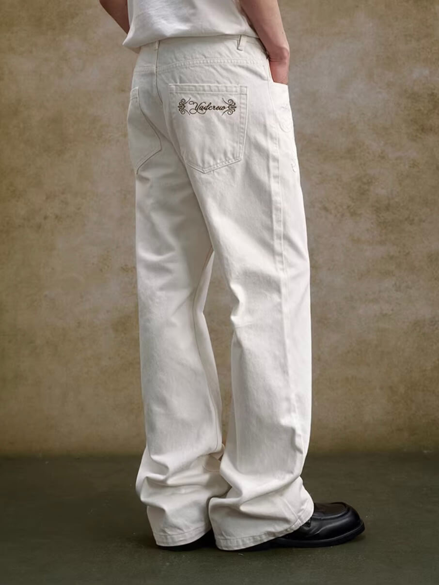 YADcrew 3D Embossed White Distressed Jeans | Face 3 Face