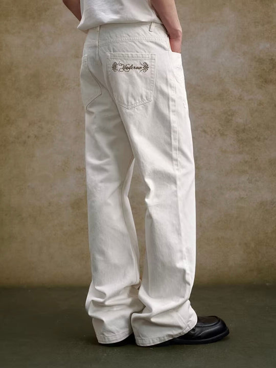 YADcrew 3D Embossed White Distressed Jeans | Face 3 Face