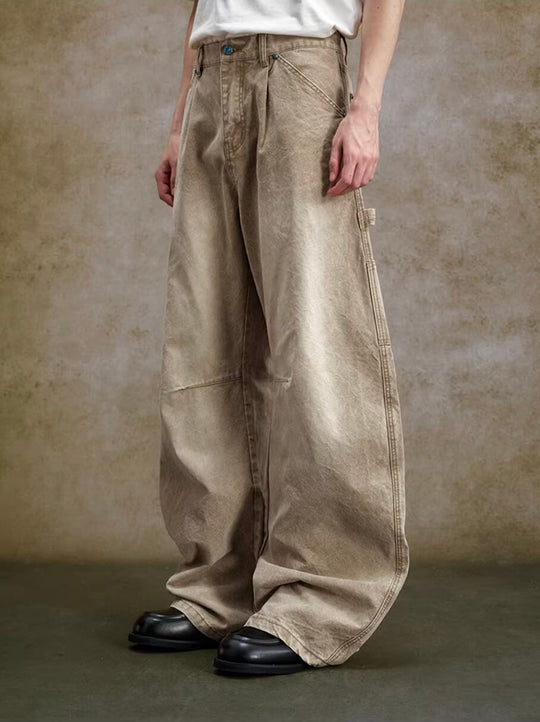 YADcrew Turquoise Studded Washed Tucked Painter Machete Jeans | Face 3 Face