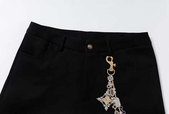 YADcrew Chain Embroidered Western Pants | Face 3 Face