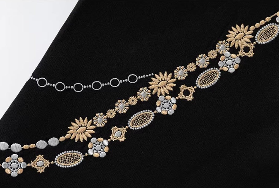 YADcrew Chain Embroidered Western Pants | Face 3 Face