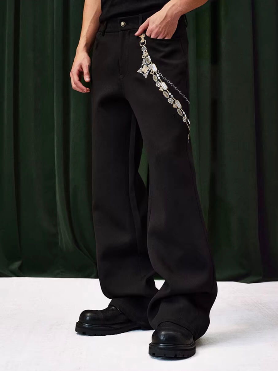 YADcrew Chain Embroidered Western Pants | Face 3 Face