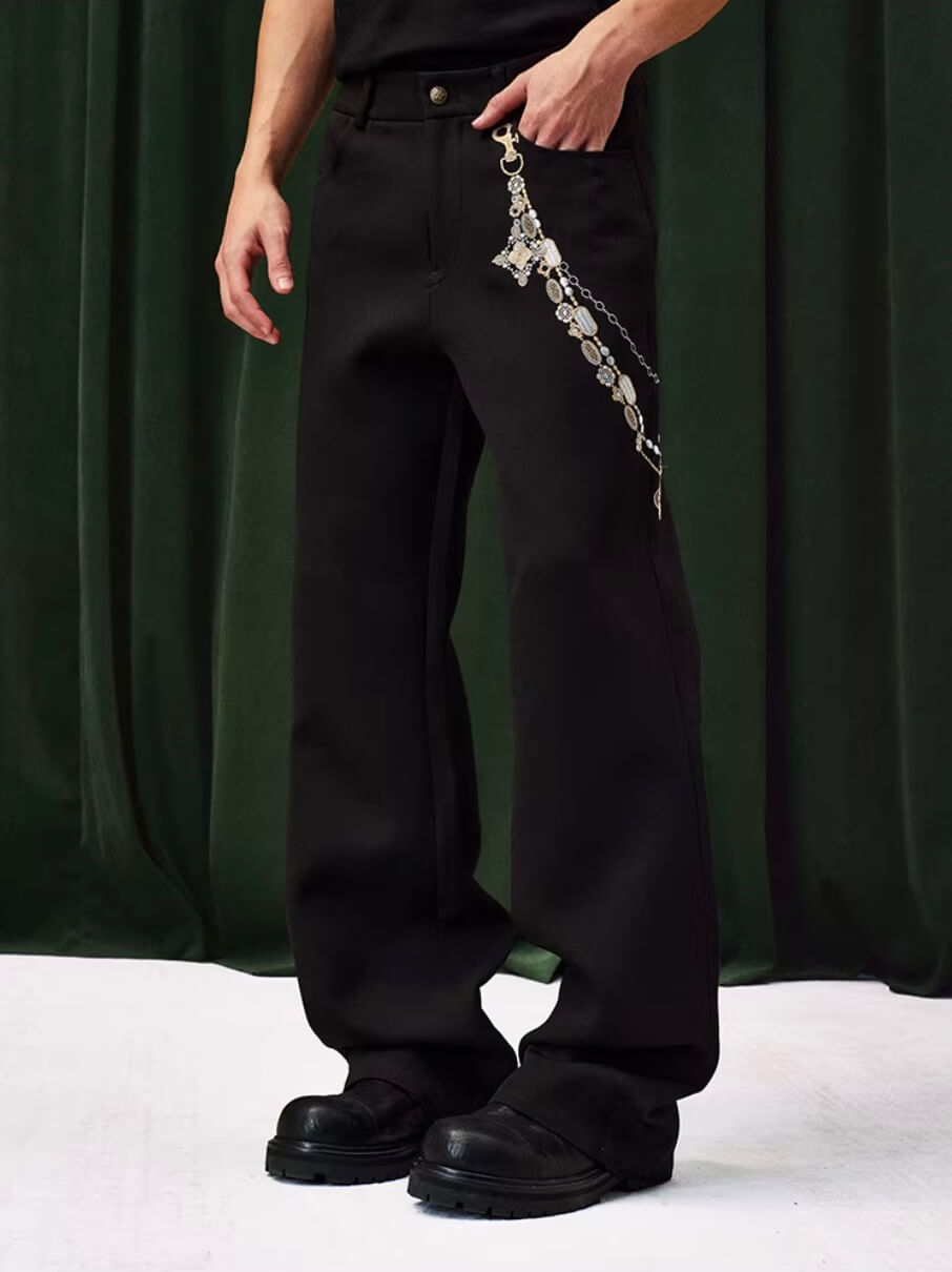 YADcrew Chain Embroidered Western Pants | Face 3 Face