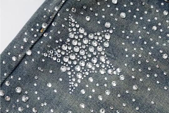 YADcrew Jeweled Rhinestone Star Washed Jeans | Face 3 Face