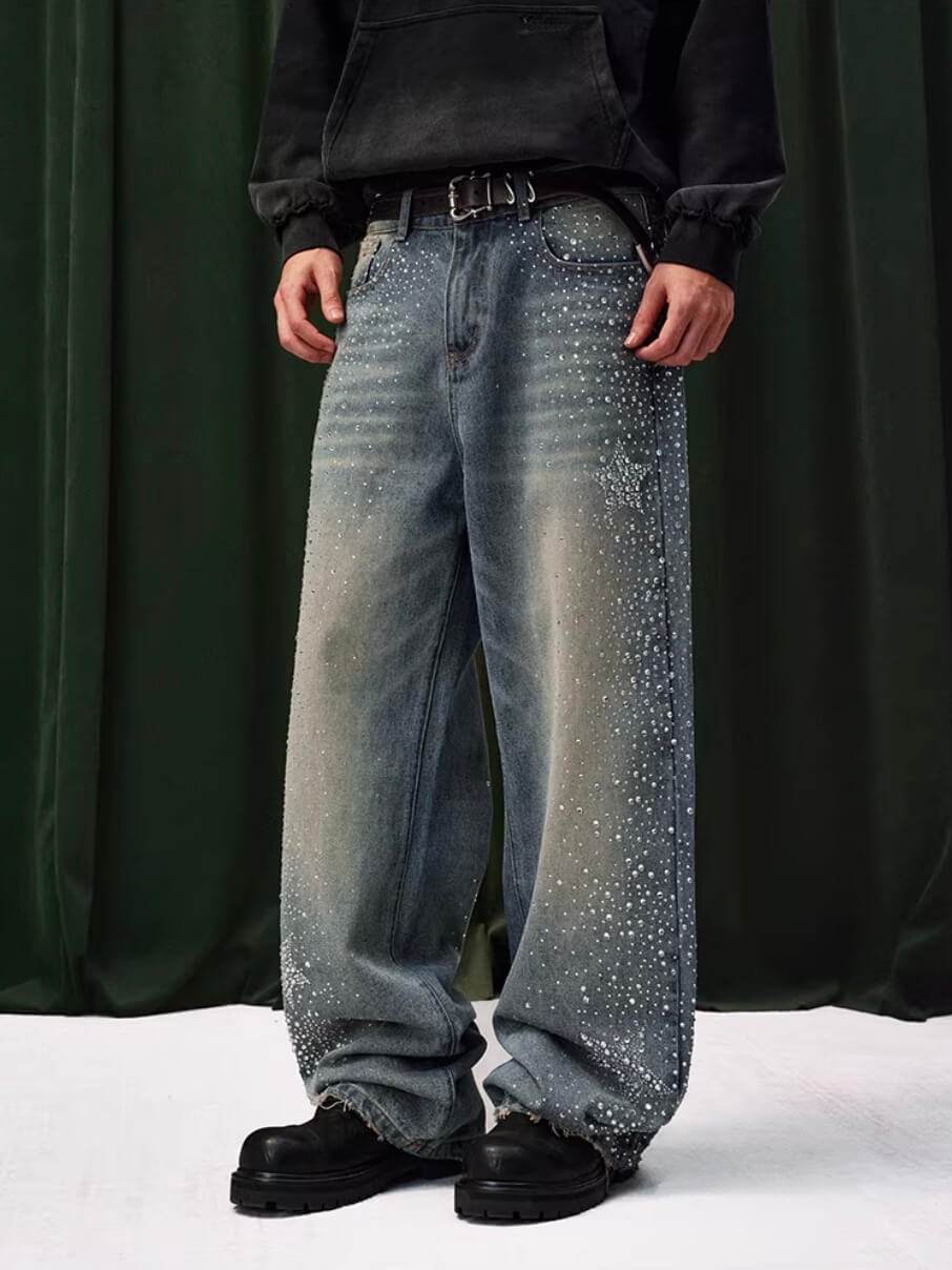 YADcrew Jeweled Rhinestone Star Washed Jeans | Face 3 Face