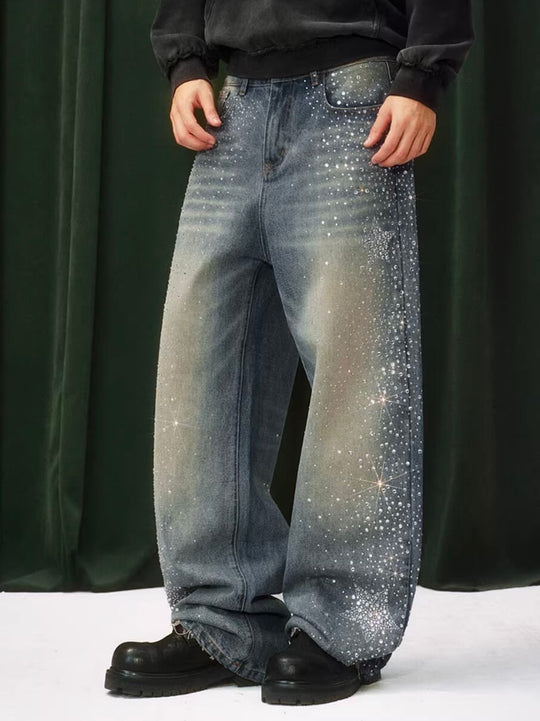 YADcrew Jeweled Rhinestone Star Washed Jeans | Face 3 Face