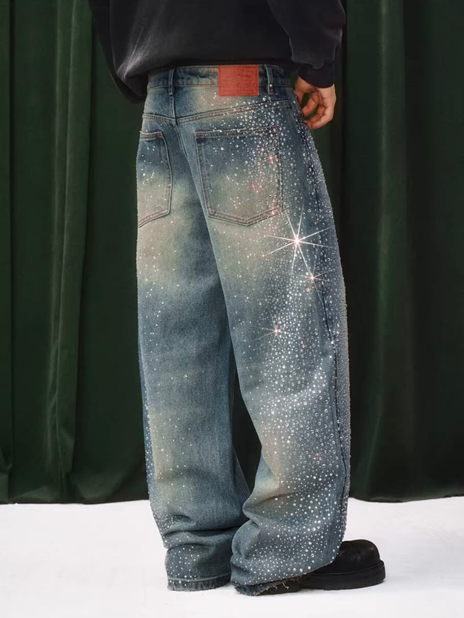 YADcrew Jeweled Rhinestone Star Washed Jeans | Face 3 Face