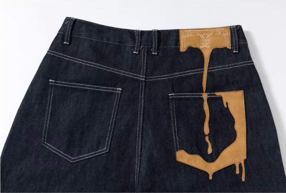 YADcrew Glitter Suede Leather Melting Pocket Jeans | Face 3 Face
