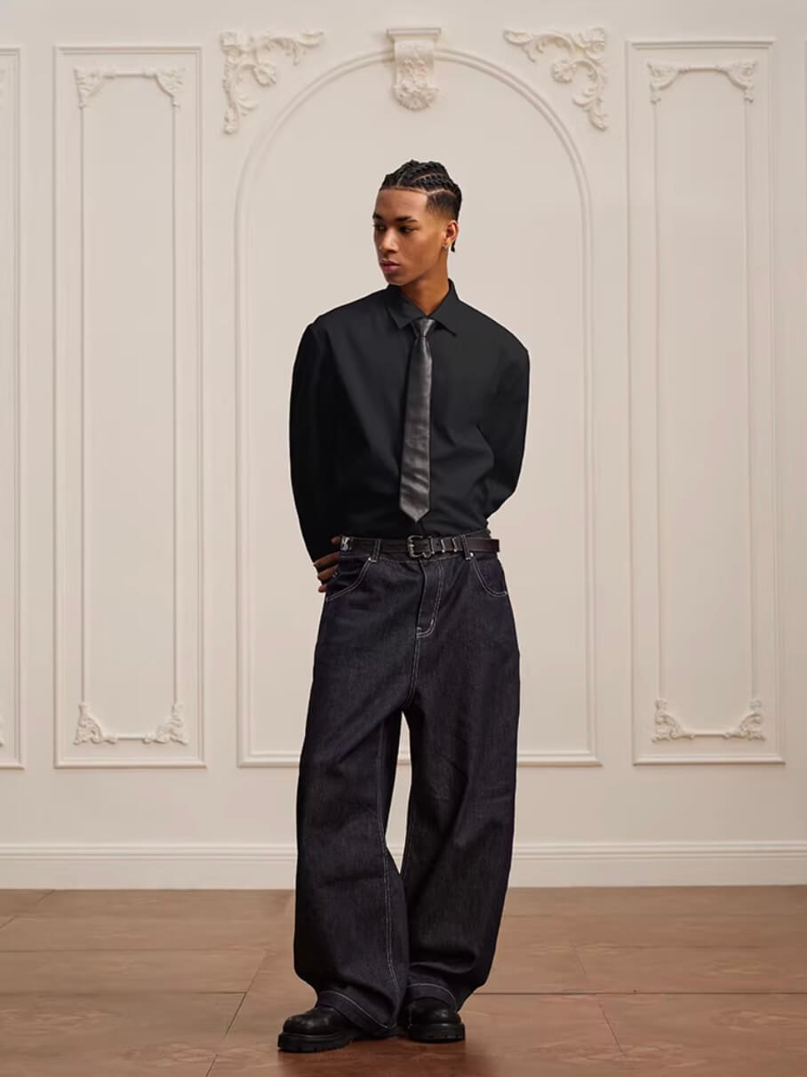 YADcrew Glitter Suede Leather Melting Pocket Jeans | Face 3 Face