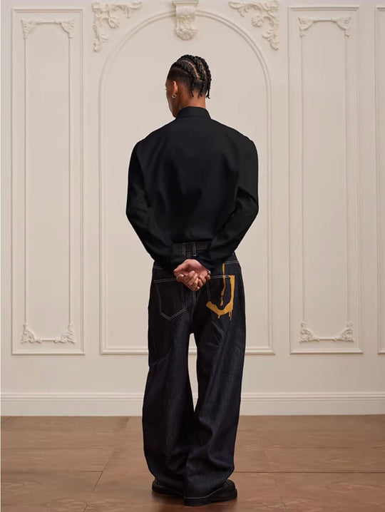 YADcrew Glitter Suede Leather Melting Pocket Jeans | Face 3 Face