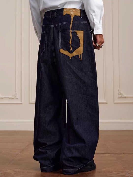 YADcrew Glitter Suede Leather Melting Pocket Jeans | Face 3 Face