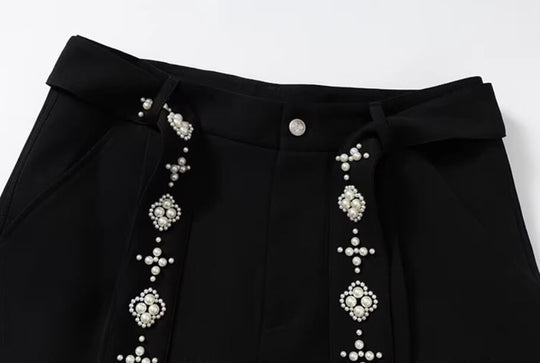 YADcrew Pearl Belt Suit Pants | Face 3 Face